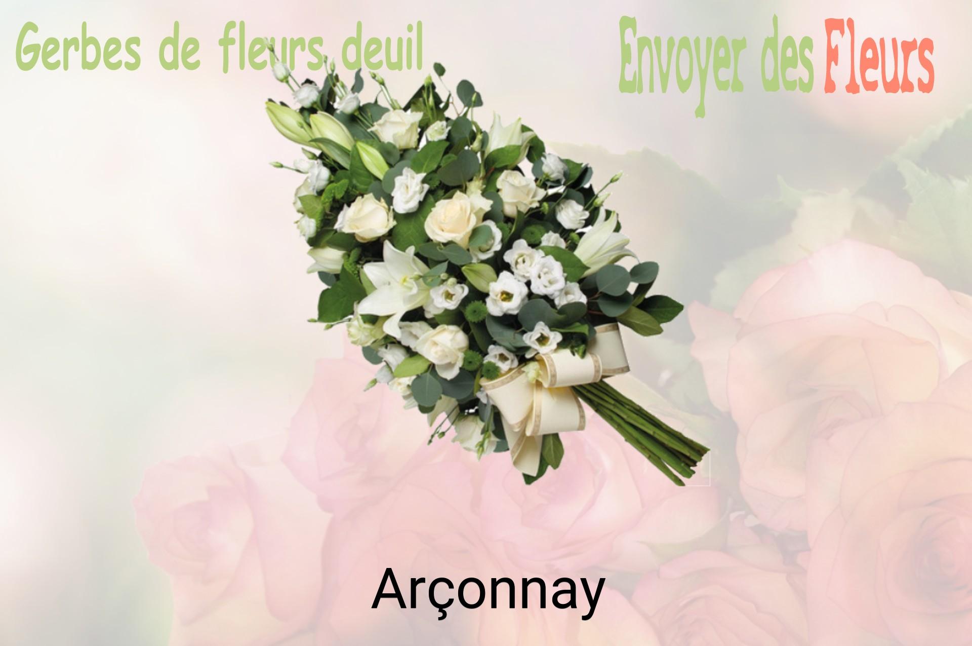 Gerbe de fleurs de deuil livrée à Arçonnay